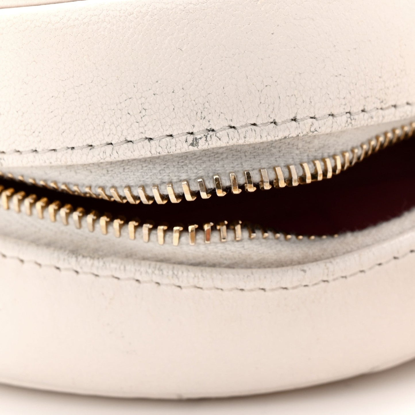 Shiny Goatskin Quilted Chanel 19 Round Clutch With Chain White