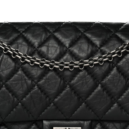 Aged Calfskin Quilted 2.55 Reissue 226 Flap Black