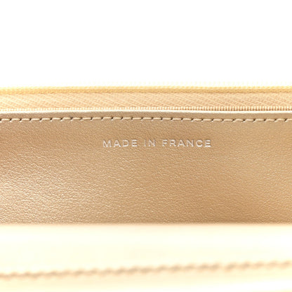 Metallic Lambskin Quilted Wallet On Chain WOC Gold Black