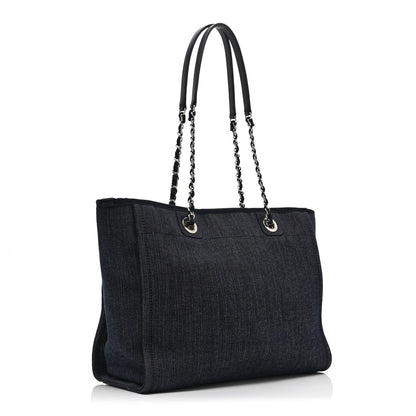 Denim Small Deauville Tote Blue Orange