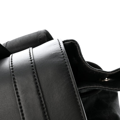 Soft GG Supreme Monogram Calfskin Web Double Buckle Backpack Black
