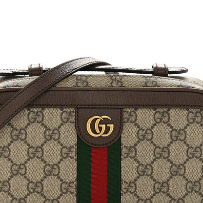GG Supreme Monogram Web Small Ophidia Top Handle Shoulder Bag Brown