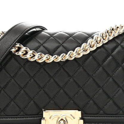 Caviar Quilted Medium Boy Flap Black