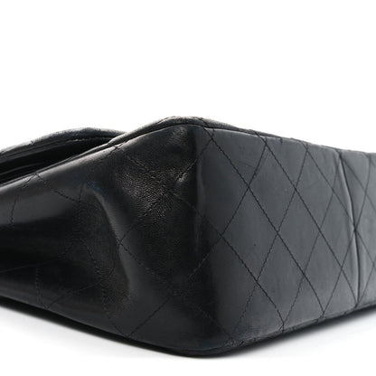 Lambskin Quilted Jumbo Double Flap So Black