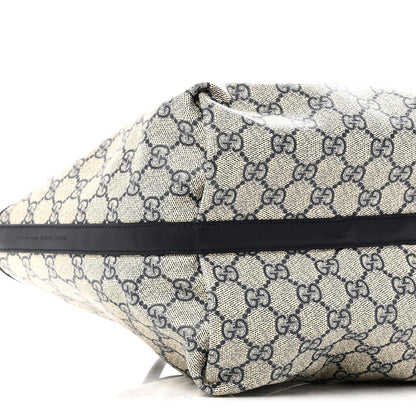 GG Supreme Monogram Denim Small Totissima Reversible Tote Beige Blue