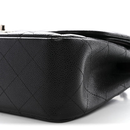 Caviar Quilted Jumbo Double Flap Black