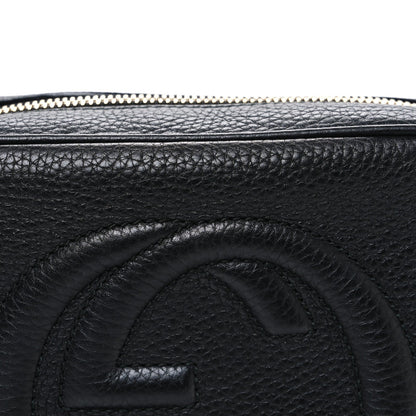 Pebbled Calfskin Small Soho Disco Bag Black