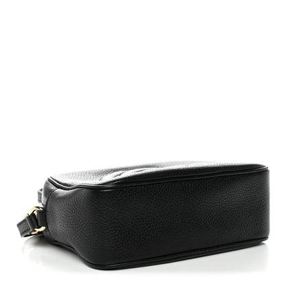 Pebbled Calfskin Small Soho Disco Bag Black
