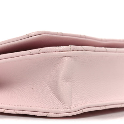 Caviar Quilted Wallet on Chain WOC Light Pink