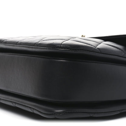 Lambskin Quilted Large Trendy CC Dual Handle Flap Bag Black