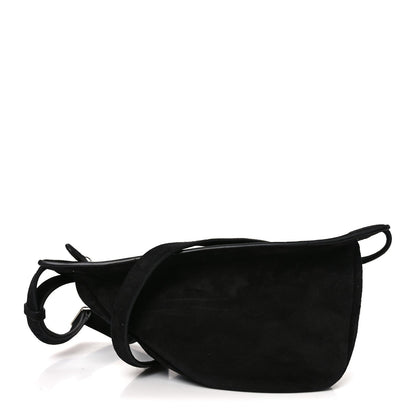 Suede Small Slouchy Banana Bag Black