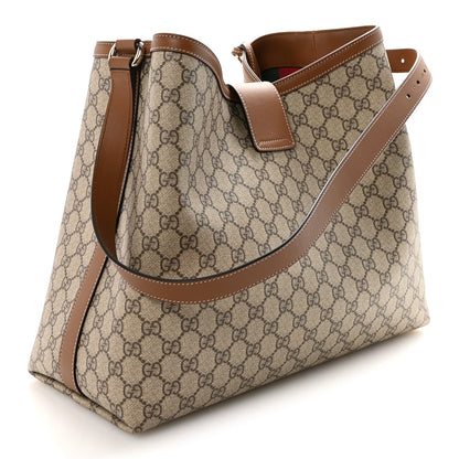 GG Icon Monogram Padlock Shoulder Bag Beige Dark Brown