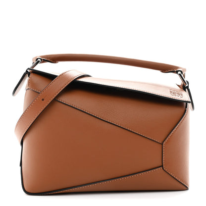 Calfskin Small Puzzle Edge Bag Tan