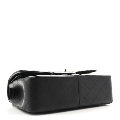 Lambskin Quilted Jumbo Double Flap Black