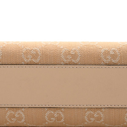 Denim Calfskin GG Monogram Small Ophidia Chain Shoulder Bag Light Beige
