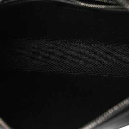 GG Supreme Monogram Azalea Calfskin Retro Interlocking G Wristlet Shoulder Bag Black