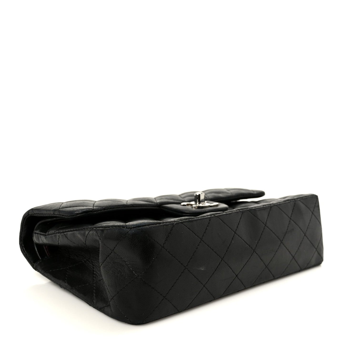 Lambskin Quilted Small Double Flap Black
