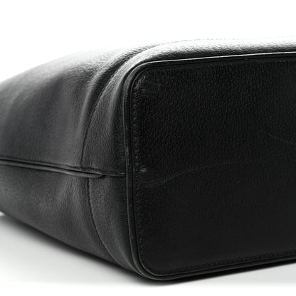 Textured Dollar Calfskin Medium Ophidia Shoulder Tote Bag Black