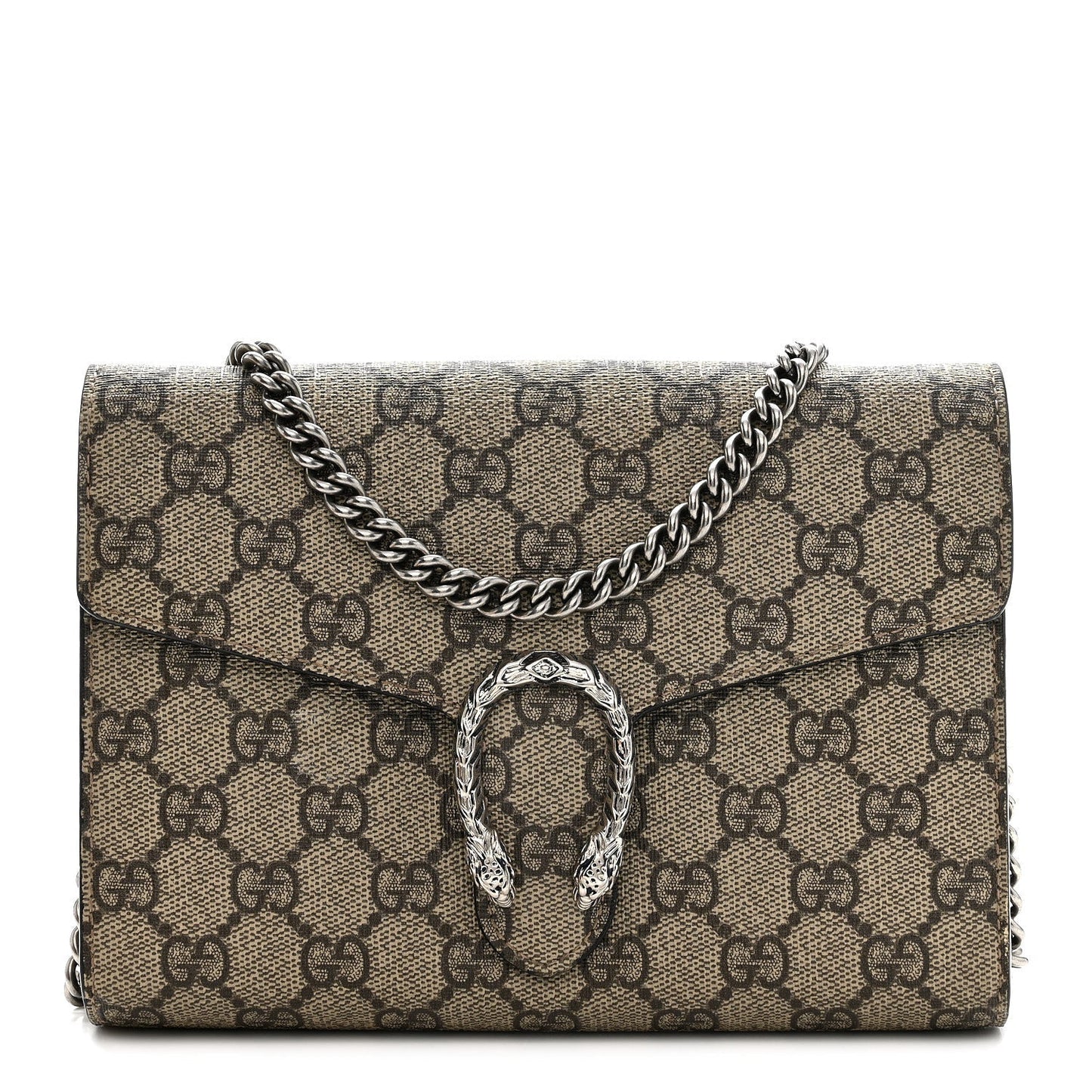 GG Supreme Monogram Mini Dionysus Chain Wallet Beige Taupe