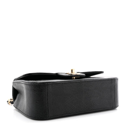 Lizard Mini Rectangular Flap Black