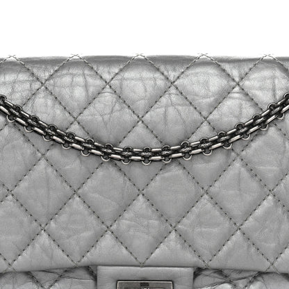Metallic Aged Calfskin Quilted 2.55 Reissue 226 Flap Silver