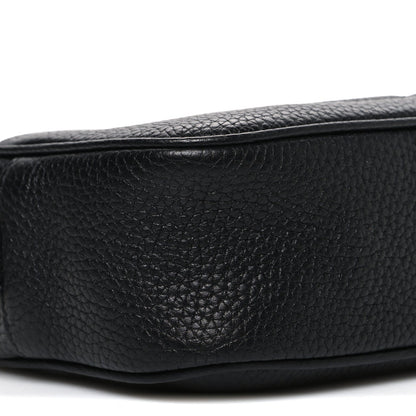 Pebbled Calfskin Mini Soho Disco Bag Black