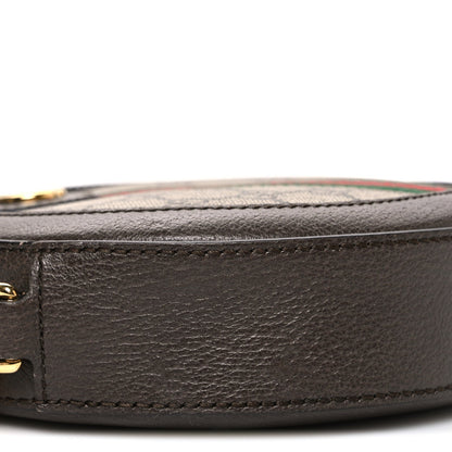 GG Supreme Monogram Web Mini Ophidia Round Shoulder Bag Brown