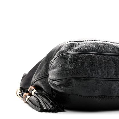 Pebbled Calfskin Medium New Jackie Shoulder Bag Black