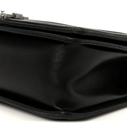 Lambskin Quilted Medium Boy Flap Black