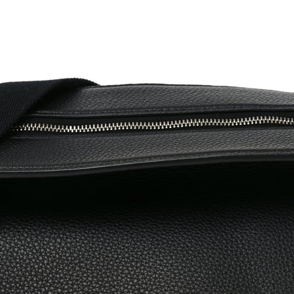 Grained Calfskin Large Slouchy Banana Bag Black