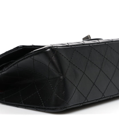 Aged Calfskin Quilted 2.55 Reissue 225 Flap Black
