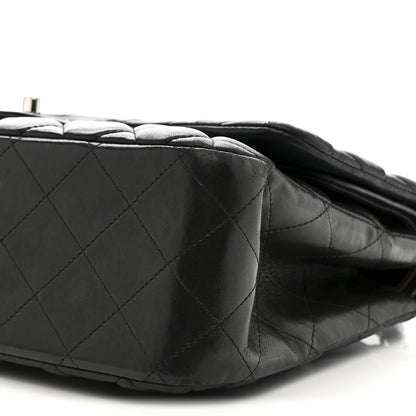 Lambskin Quilted Jumbo Double Flap Black