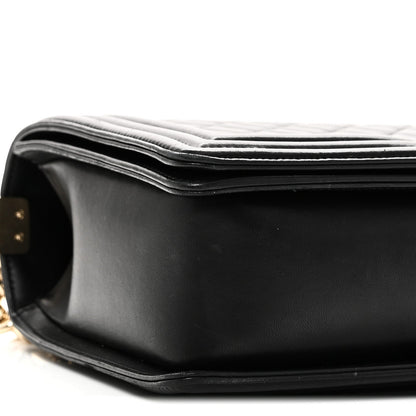 Lambskin Quilted New Medium Boy Flap Black