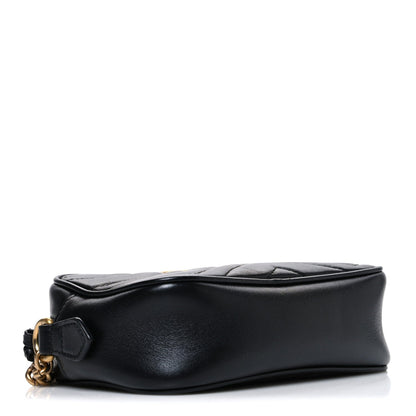 Calfskin Matelasse Mini GG Marmont Chain Shoulder Bag Black