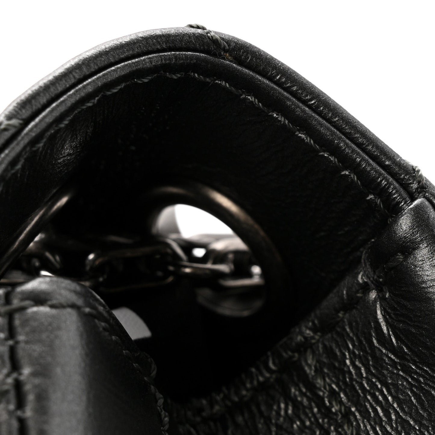 Metallic Aged Calfskin Chevron Quilted 2.55 Reissue Mini Flap Grey