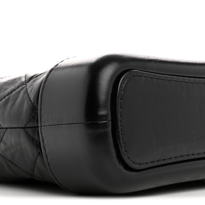 Aged Calfskin Quilted Small Gabrielle Hobo Black