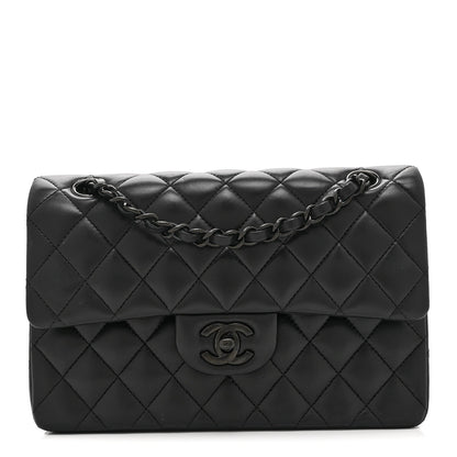 Lambskin Quilted Small Double Flap So Black