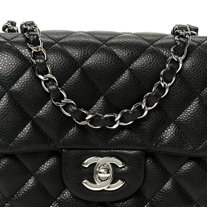 Caviar Quilted Mini Square Flap Black