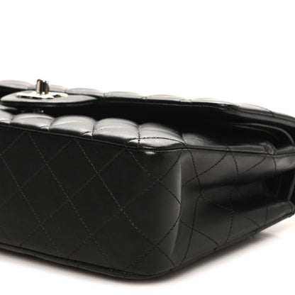 Lambskin Quilted Medium Double Flap Black