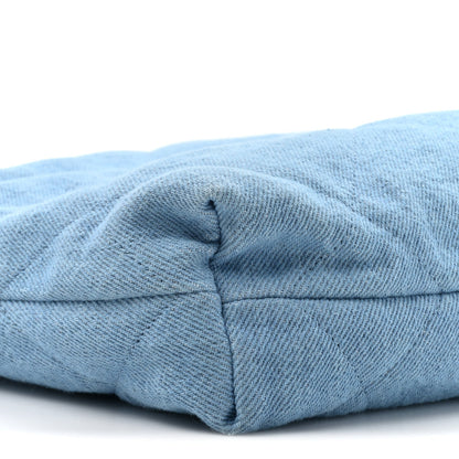 Denim Quilted Chanel 22 Light Blue