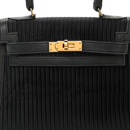 Silk Veau Doblis Pleated Mini Kelly Sellier 20 Black