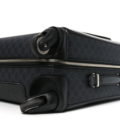 GG Supreme Monogram Azalea Calfskin Retro Interlocking G Small Savoy Cabin Trolley Black