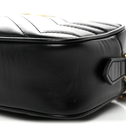 Calfskin Matelasse Mini GG Marmont Chain Shoulder Bag Black