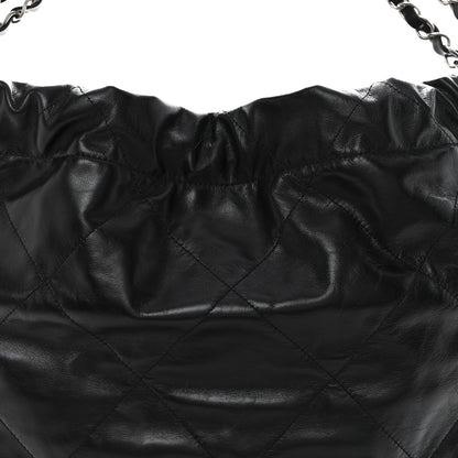 Shiny Calfskin Quilted Chanel 22 Black
