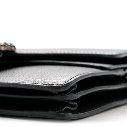 Pebbled Calfskin Small Dionysus Shoulder Bag Black