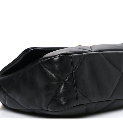 Lambskin Quilted Medium Chanel 19 Flap Black