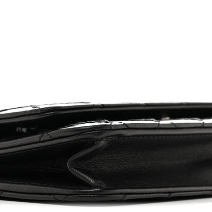 Calfskin Whipstitch Wallet On Chain WOC Black