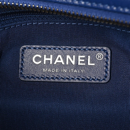 Aged Calfskin Quilted Medium Gabrielle Logo Hobo Blue