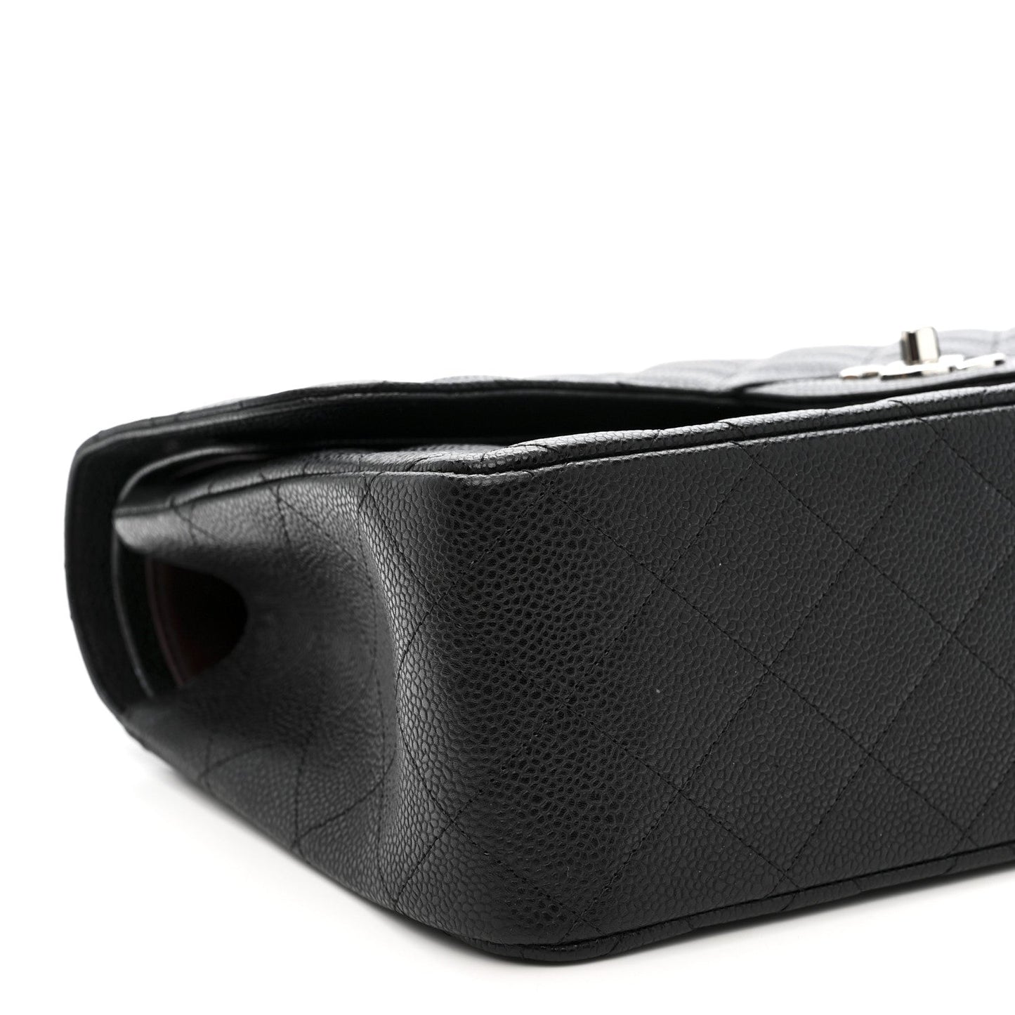 Caviar Quilted Jumbo Double Flap Black