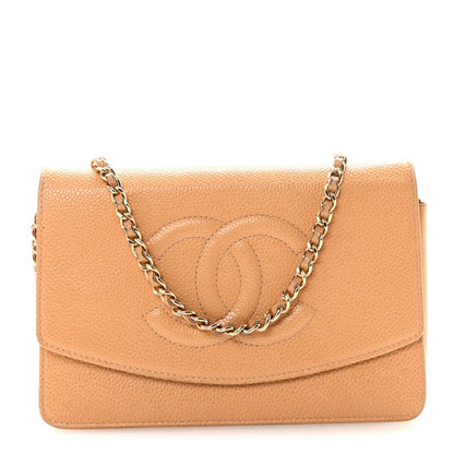 Caviar Timeless CC Wallet on Chain WOC Beige